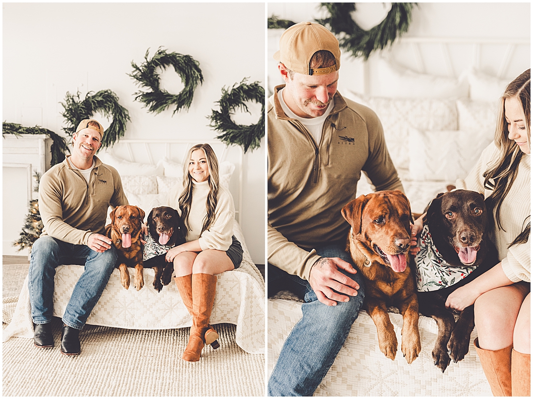 Christmas family photos at Studio 388 in Kankakee, Illinois with Kankakee family photographer Kara Evans Photographer.