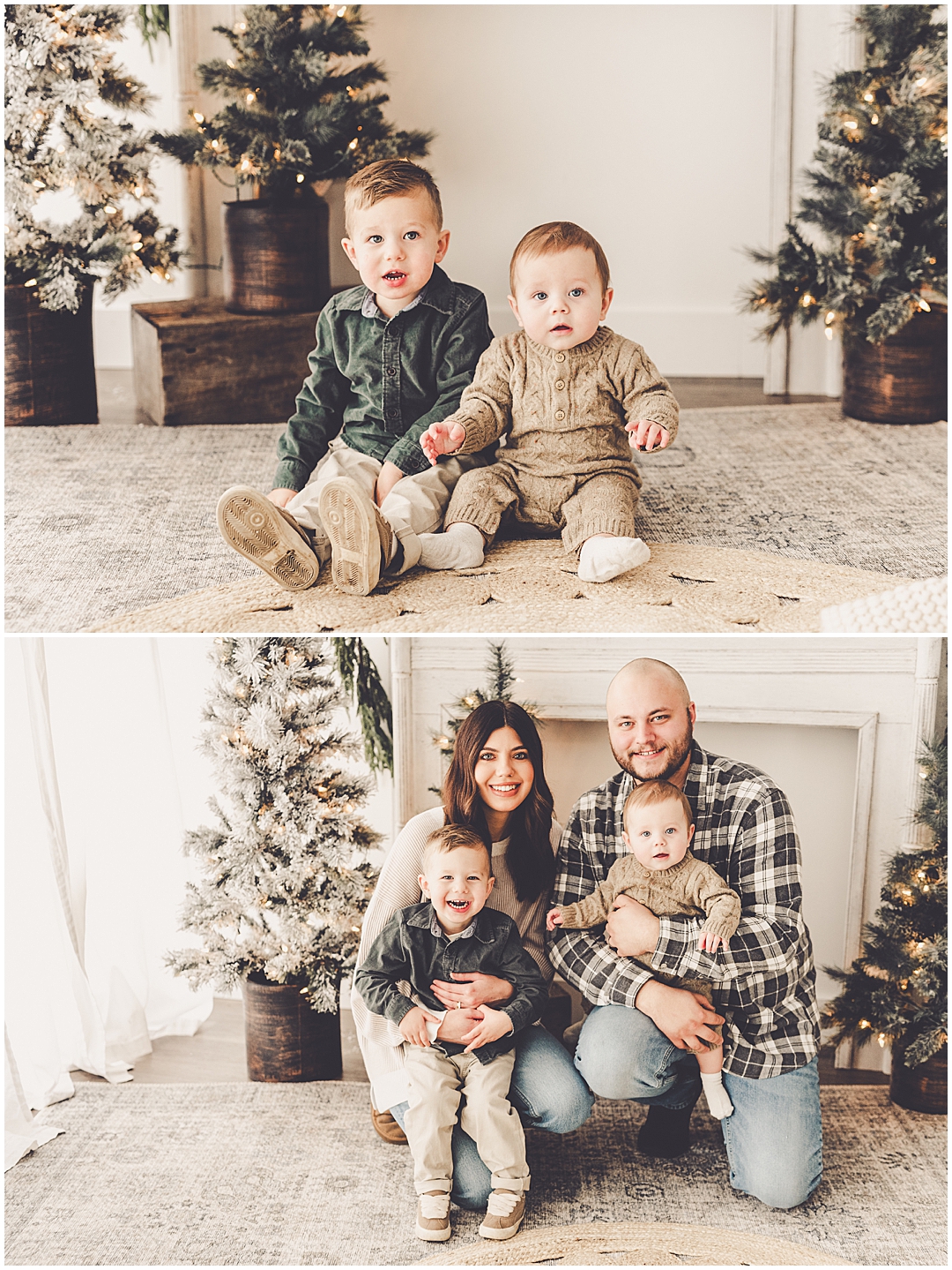 Christmas family photos at Studio 388 in Kankakee, Illinois with Kankakee family photographer Kara Evans Photographer.