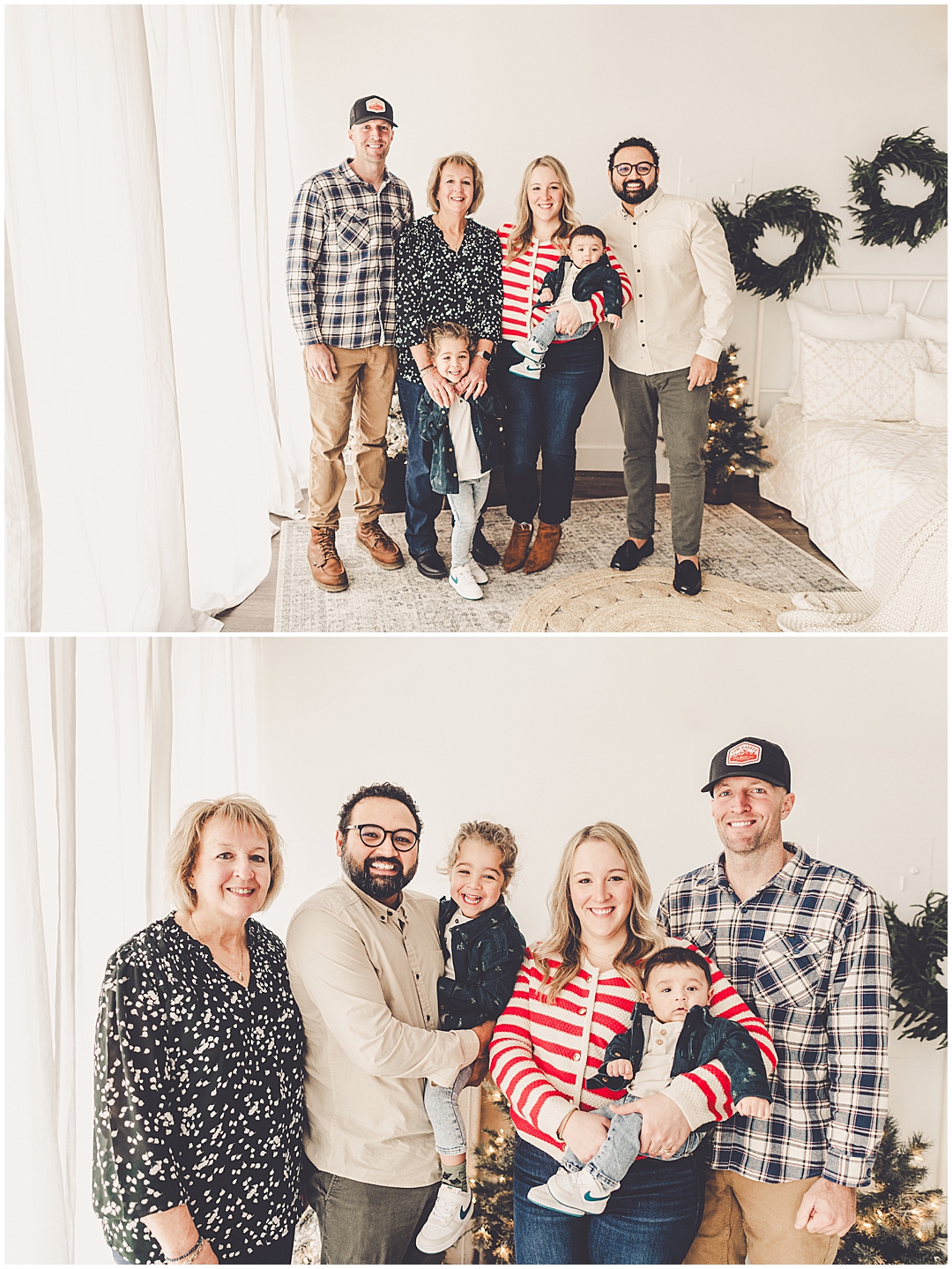 Christmas family photos at Studio 388 in Kankakee, Illinois with Kankakee family photographer Kara Evans Photographer.