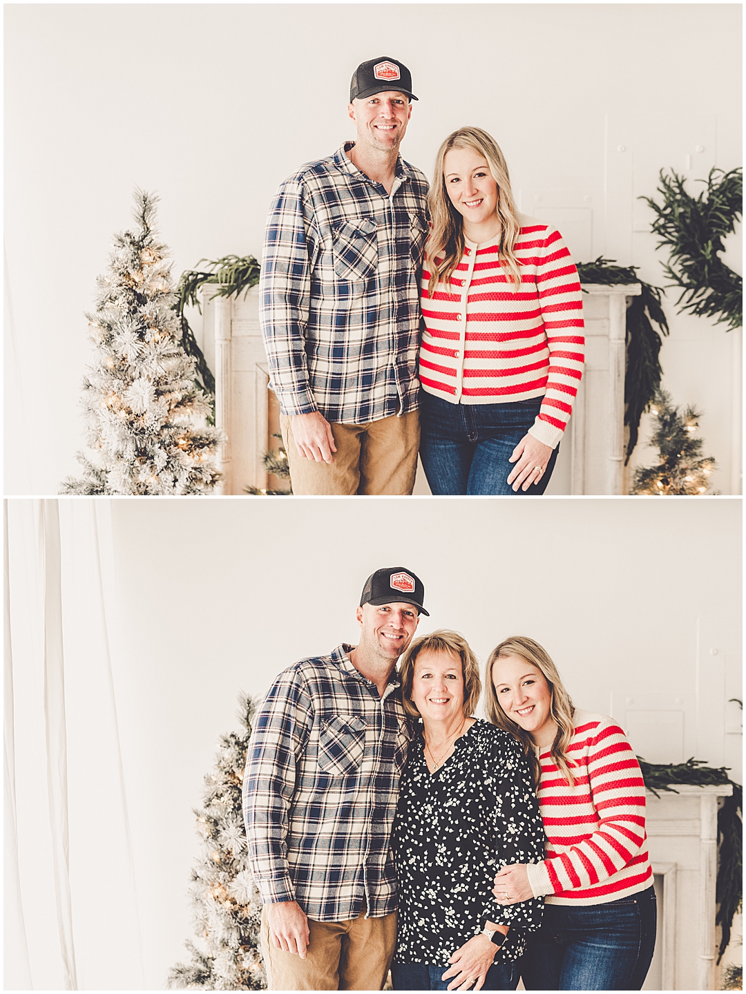 Christmas family photos at Studio 388 in Kankakee, Illinois with Kankakee family photographer Kara Evans Photographer.