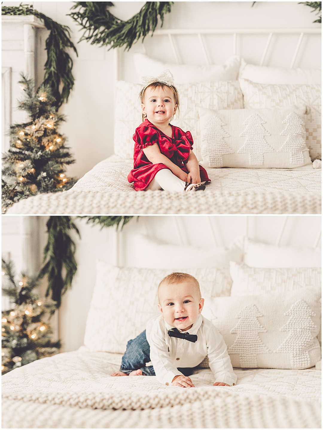 Christmas family photos at Studio 388 in Kankakee, Illinois with Kankakee family photographer Kara Evans Photographer.