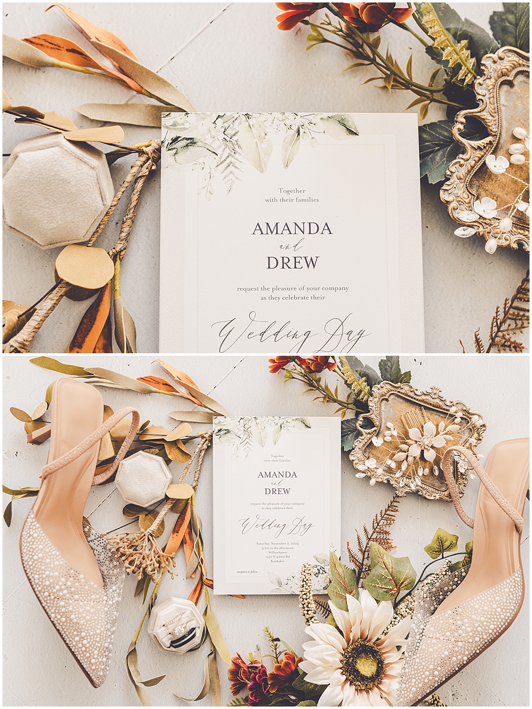 Amanda and Drew's fall Willowhaven wedding in Kankakee, Illinois with Chicagoland wedding photographer Kara Evans Photographer.