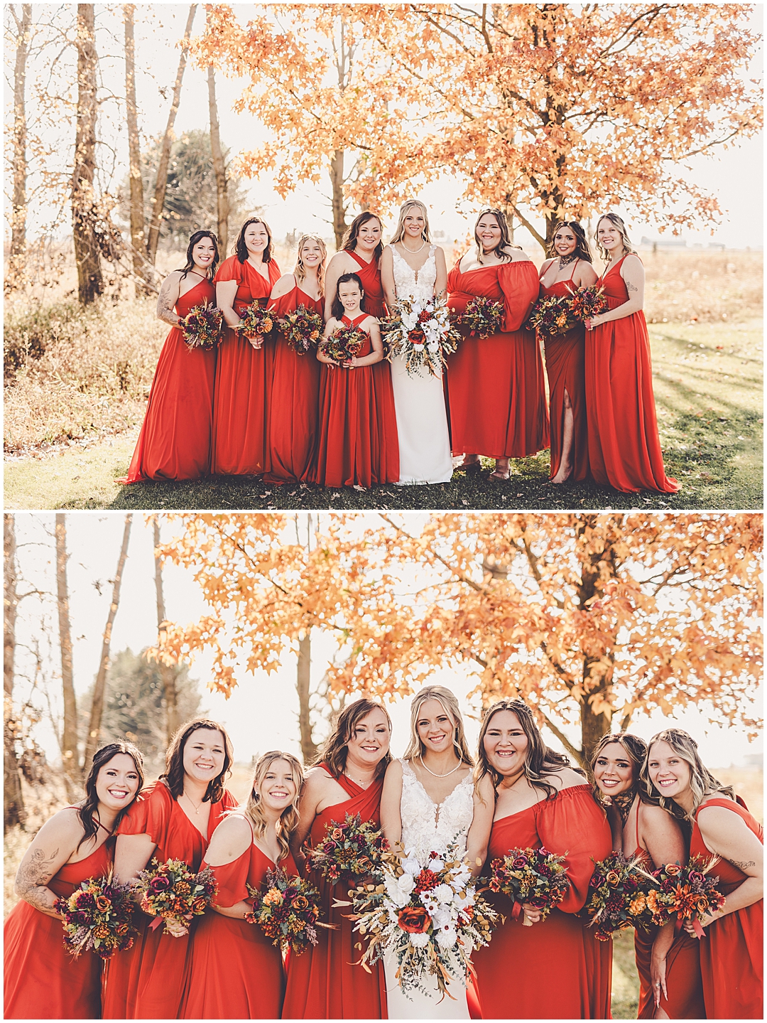 Amanda and Drew's fall Willowhaven wedding in Kankakee, Illinois with Chicagoland wedding photographer Kara Evans Photographer.