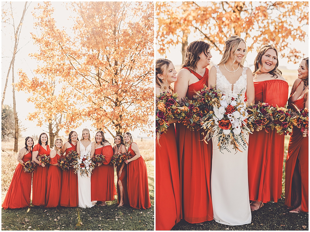 Amanda and Drew's fall Willowhaven wedding in Kankakee, Illinois with Chicagoland wedding photographer Kara Evans Photographer.