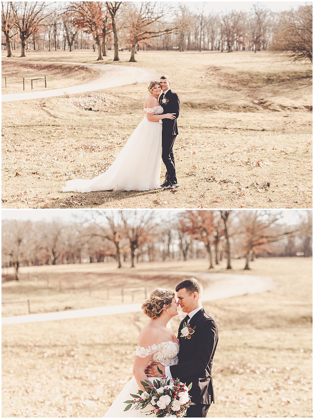 Alaina and Konnor's winter I Hotel wedding day in Champaign, Illinois with Chicagoland wedding photographer Kara Evans Photographer.