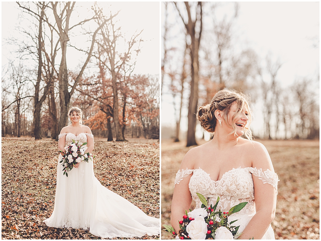 Alaina and Konnor's winter I Hotel wedding day in Champaign, Illinois with Chicagoland wedding photographer Kara Evans Photographer.