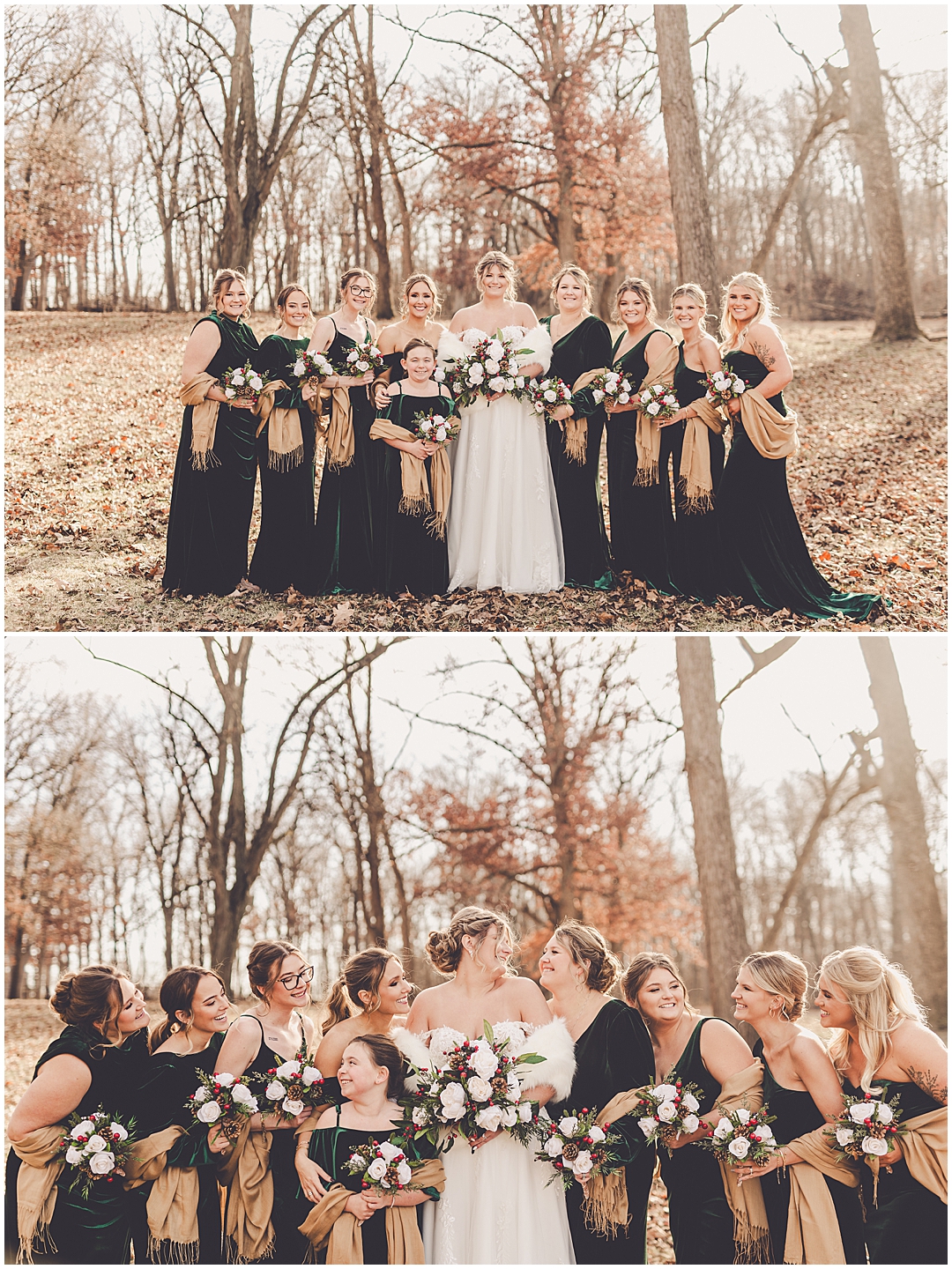 Alaina and Konnor's winter I Hotel wedding day in Champaign, Illinois with Chicagoland wedding photographer Kara Evans Photographer.