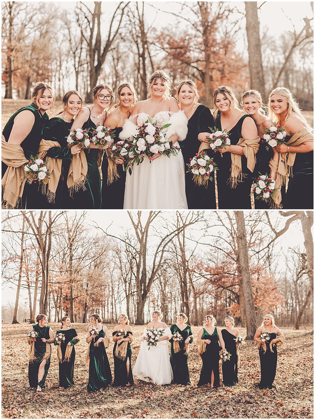 Alaina and Konnor's winter I Hotel wedding day in Champaign, Illinois with Chicagoland wedding photographer Kara Evans Photographer.