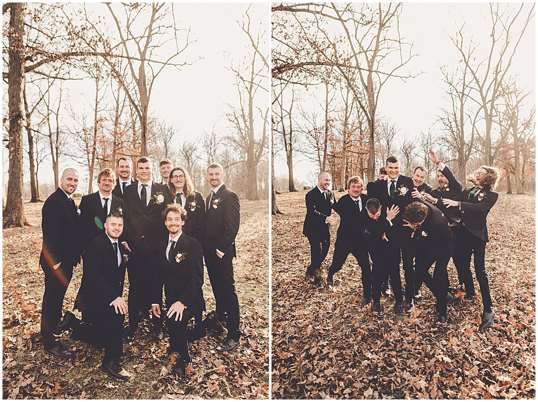 Alaina and Konnor's winter I Hotel wedding day in Champaign, Illinois with Chicagoland wedding photographer Kara Evans Photographer.