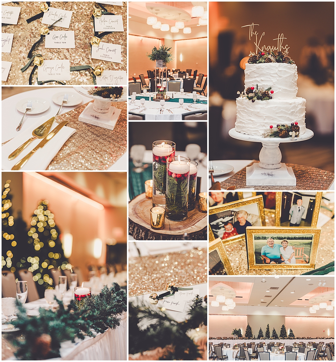 Alaina and Konnor's winter I Hotel wedding day in Champaign, Illinois with Chicagoland wedding photographer Kara Evans Photographer.