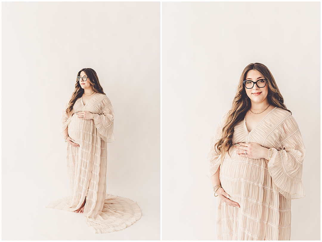 Studio maternity session at Studio 388 in Downtown Kankakee with Kankakee family photographer Kara Evans Photographer.