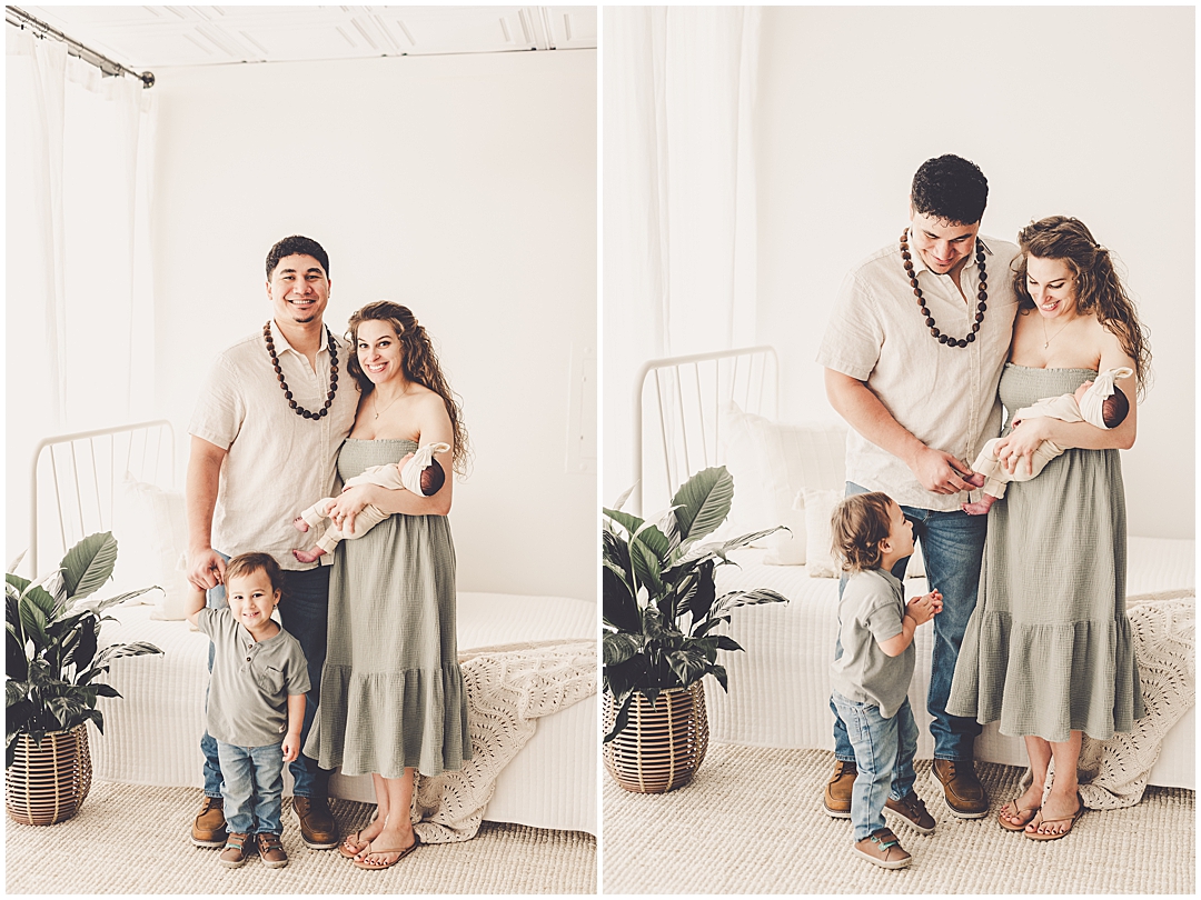 Natural light studio family & newborn photos in Kankakee with Kankakee family photographer Kara Evans Photographer.