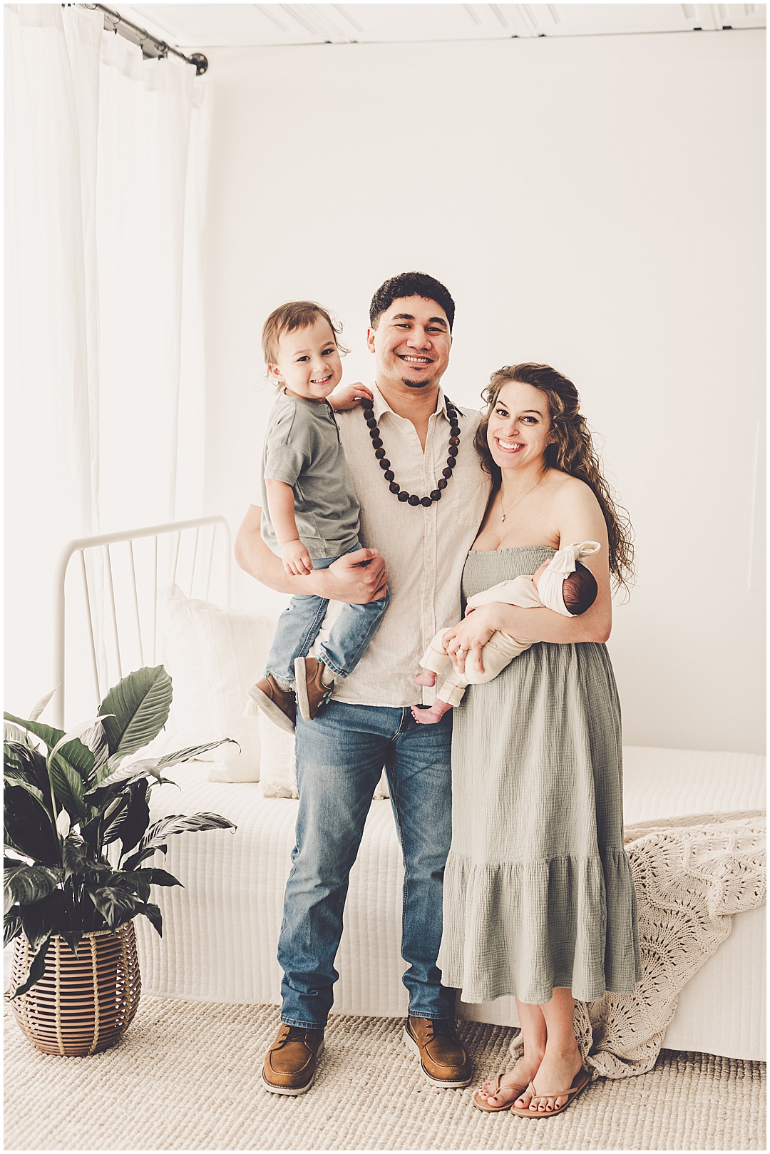 Natural light studio family & newborn photos in Kankakee with Kankakee family photographer Kara Evans Photographer.