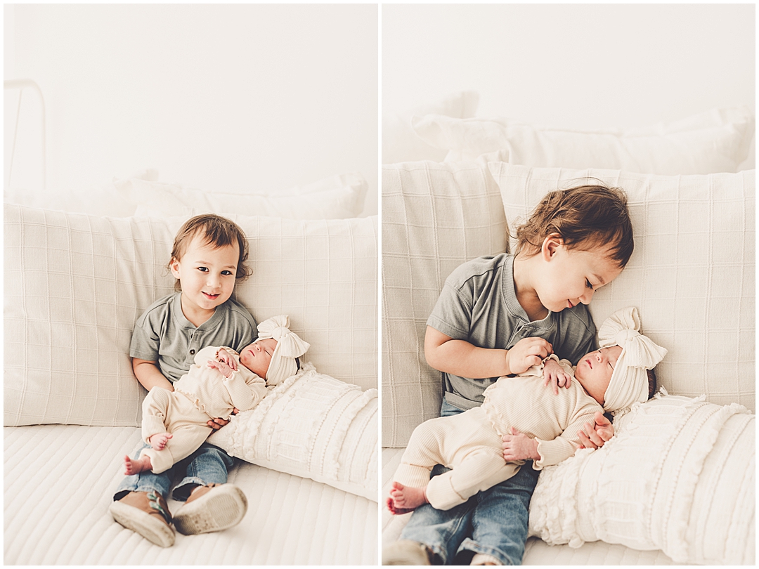 Natural light studio family & newborn photos in Kankakee with Kankakee family photographer Kara Evans Photographer.