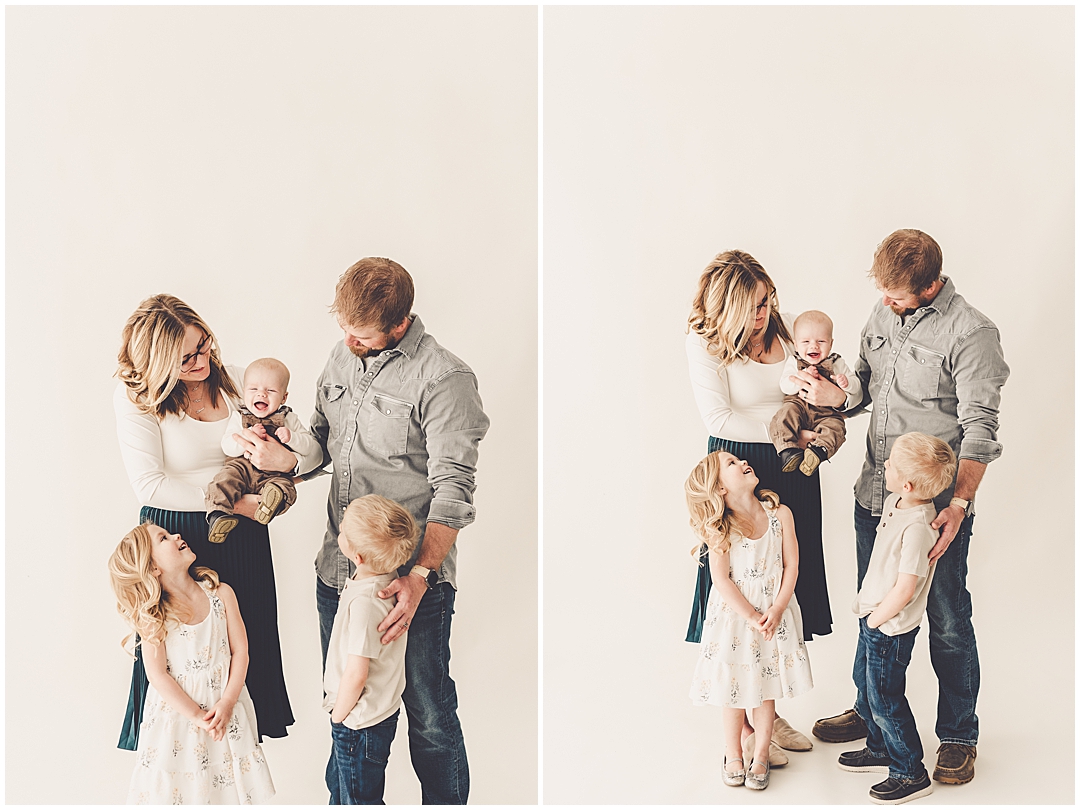 Studio three-month milestone photos in Kankakee with Kankakee & Iroquois County family photographer Kara Evans Photographer.