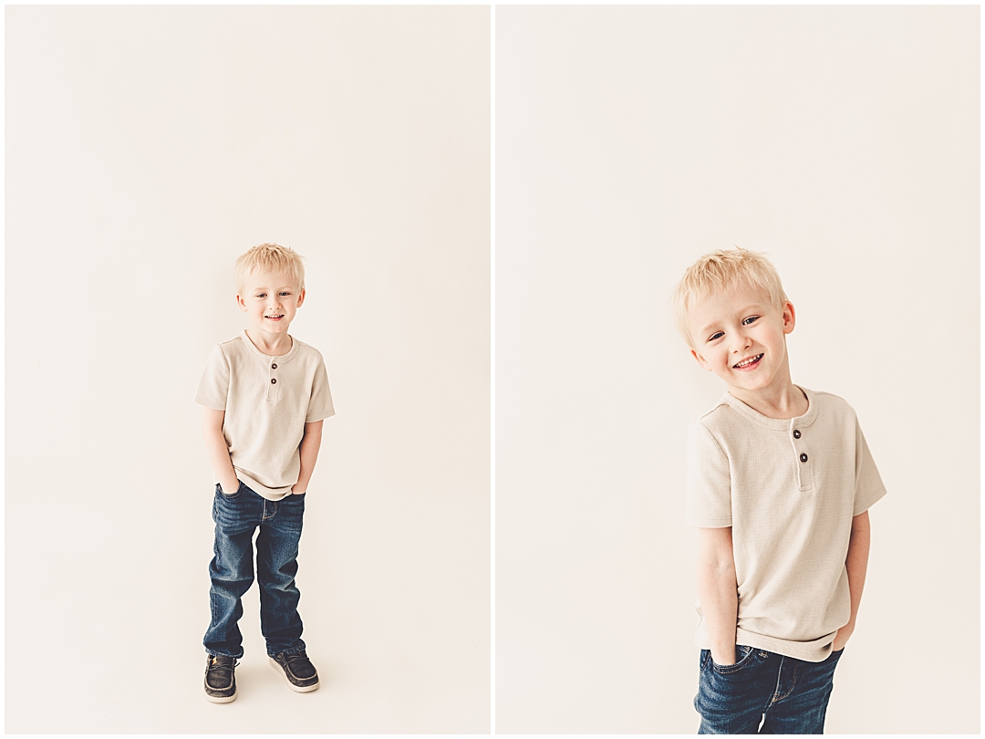 Studio three-month milestone photos in Kankakee with Kankakee & Iroquois County family photographer Kara Evans Photographer.