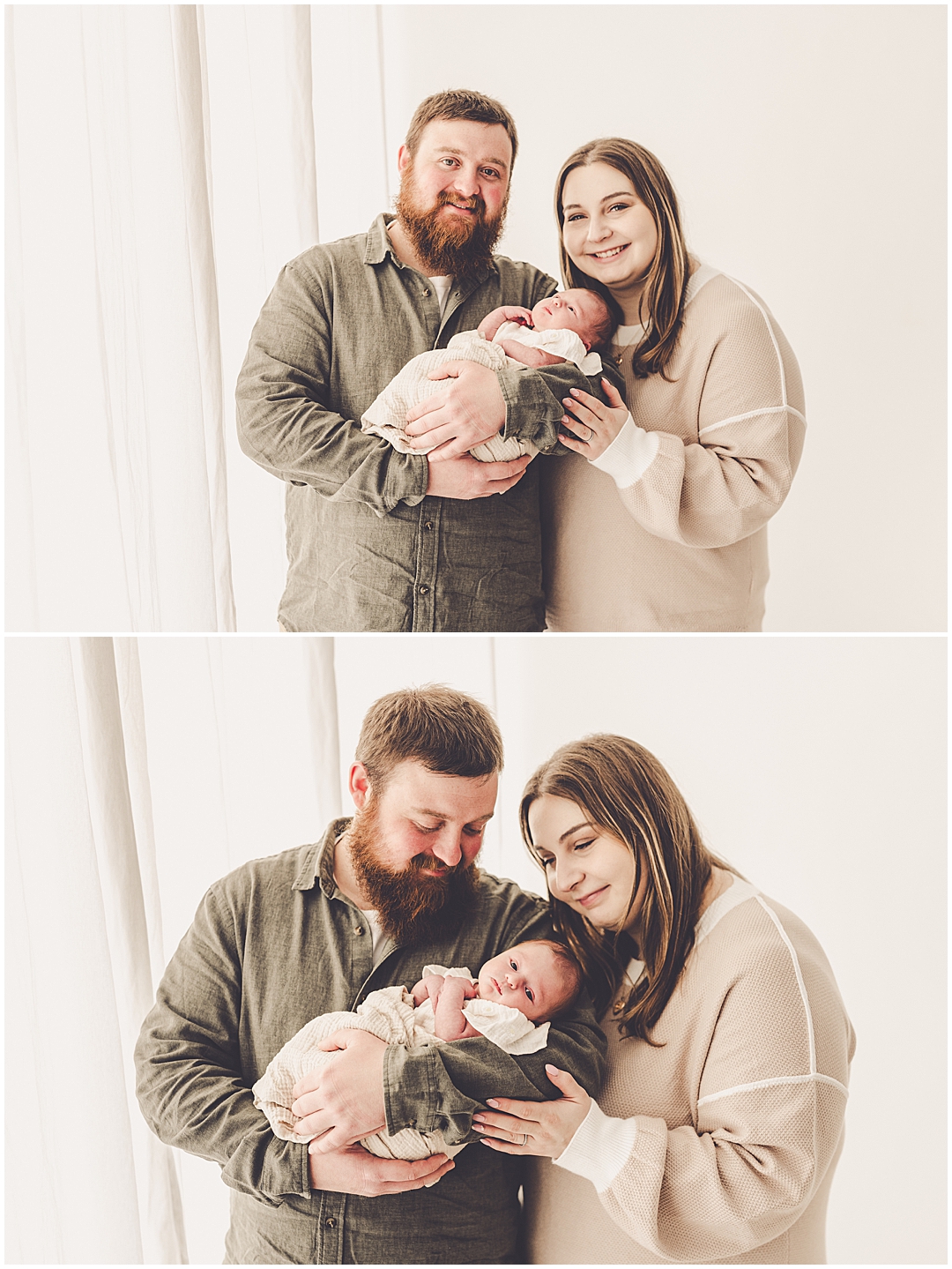 Studio newborn photographer at Studio 388 in downtown Kankakee with Kankakee family photographer Kara Evans Photographer.