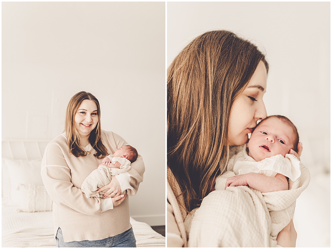 Studio newborn photographer at Studio 388 in downtown Kankakee with Kankakee family photographer Kara Evans Photographer.