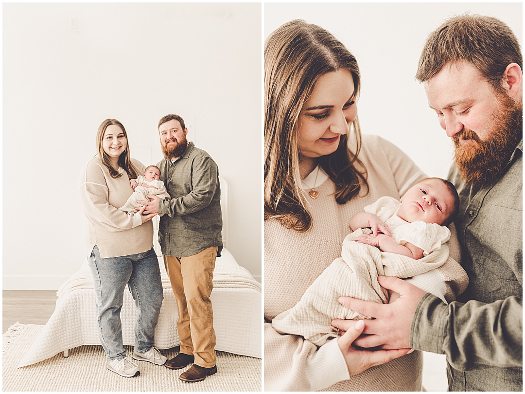 Studio newborn photographer at Studio 388 in downtown Kankakee with Kankakee family photographer Kara Evans Photographer.