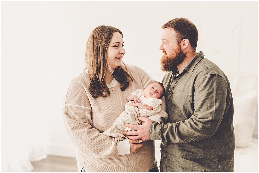 Studio newborn photographer at Studio 388 in downtown Kankakee with Kankakee family photographer Kara Evans Photographer.