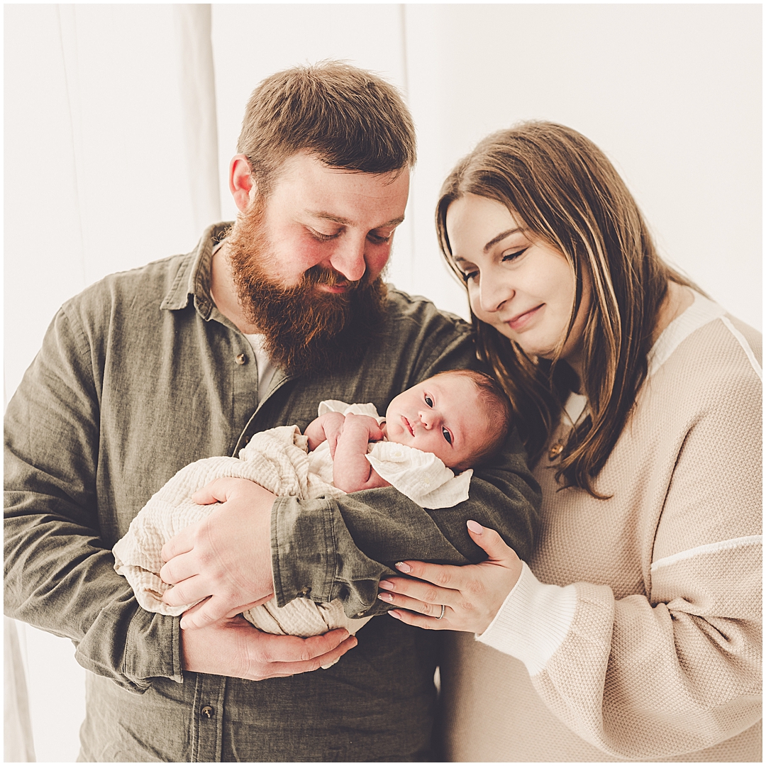 Studio newborn photographer at Studio 388 in downtown Kankakee with Kankakee family photographer Kara Evans Photographer.
