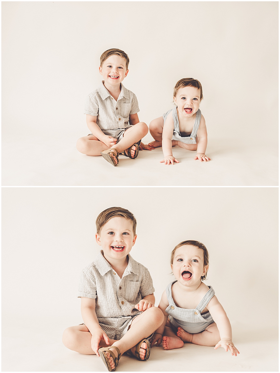 One-year studio milestone photos in Kankakee – Kara Evans Photographer is a family photographer based in Kankakee, Illinois.