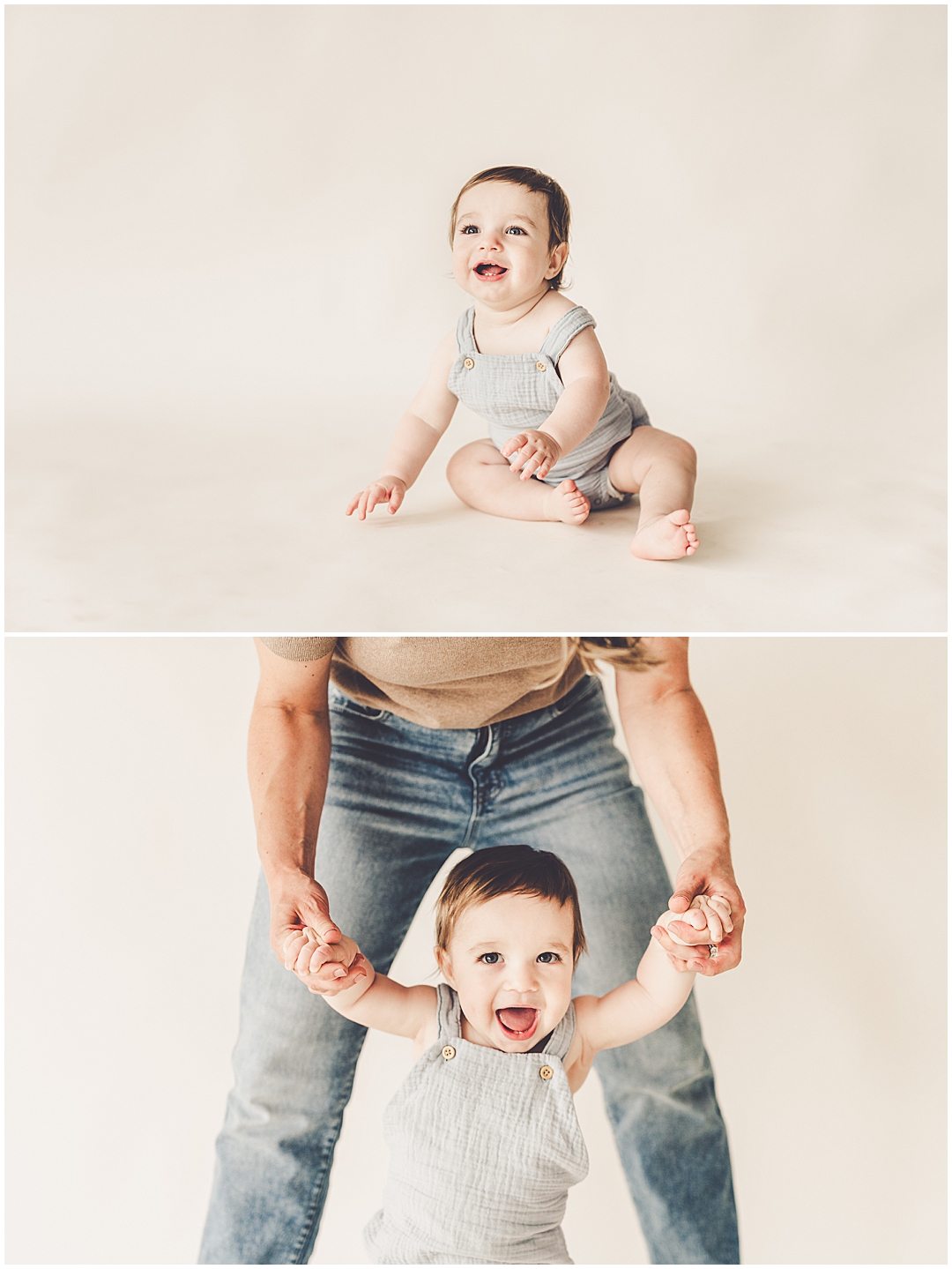 One-year studio milestone photos in Kankakee – Kara Evans Photographer is a family photographer based in Kankakee, Illinois.