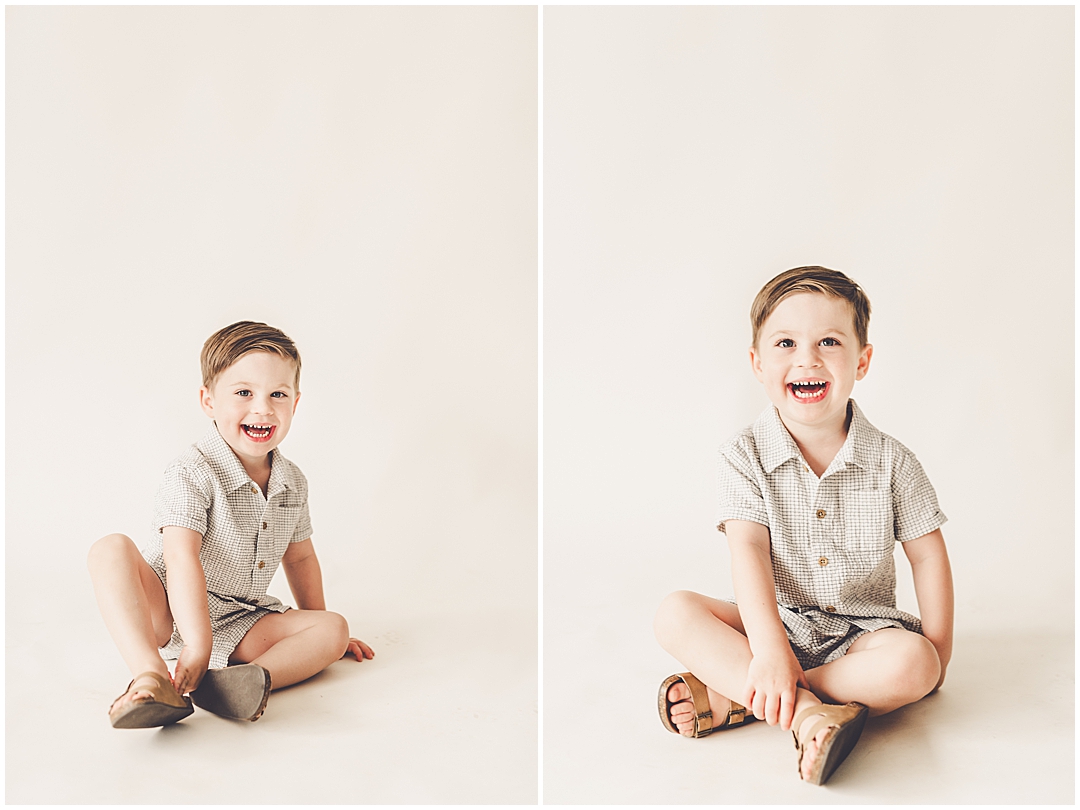 One-year studio milestone photos in Kankakee – Kara Evans Photographer is a family photographer based in Kankakee, Illinois.