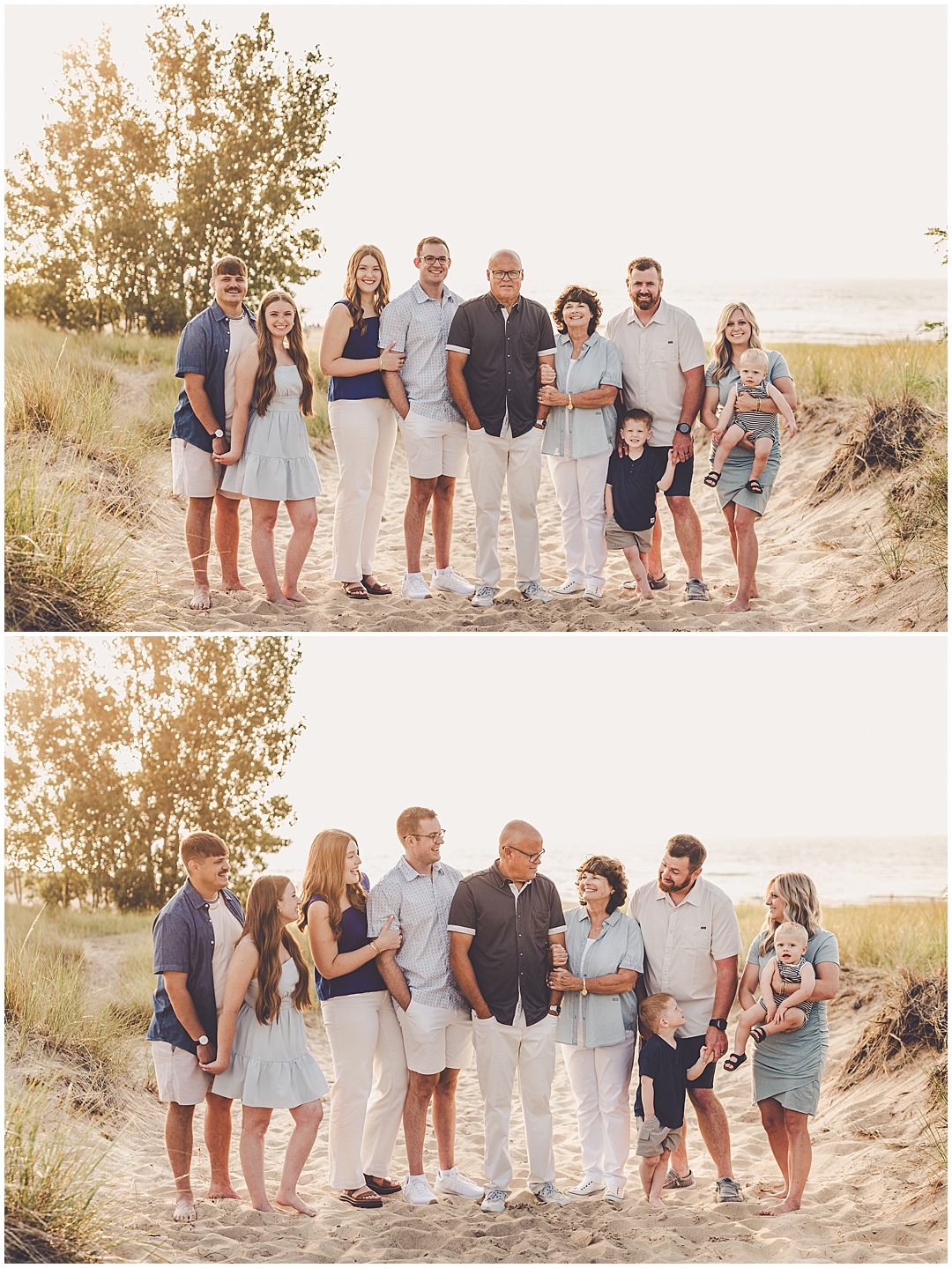New Buffalo beach family photos at New Buffalo Beach with Central Illinois family photographer Kara Evans Photographer.