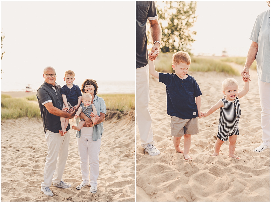 New Buffalo beach family photos at New Buffalo Beach with Central Illinois family photographer Kara Evans Photographer.