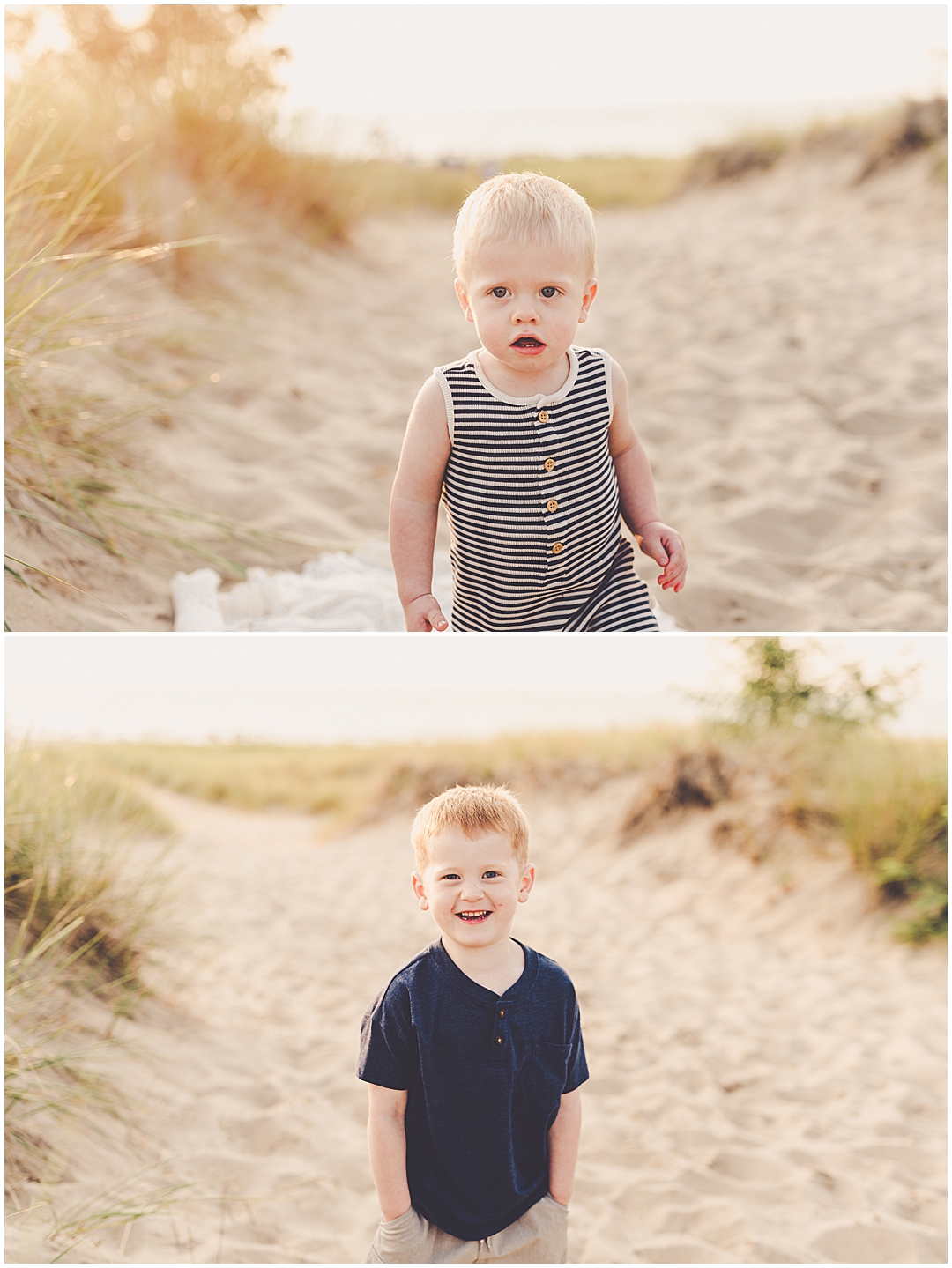 New Buffalo beach family photos at New Buffalo Beach with Central Illinois family photographer Kara Evans Photographer.