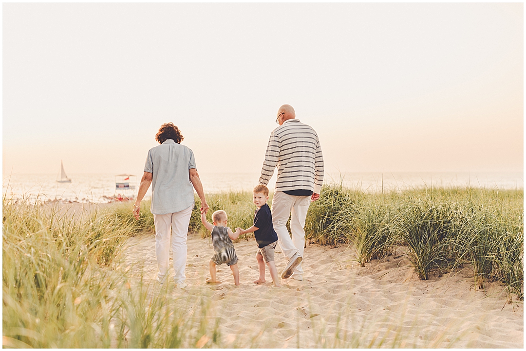 New Buffalo beach family photos at New Buffalo Beach with Central Illinois family photographer Kara Evans Photographer.