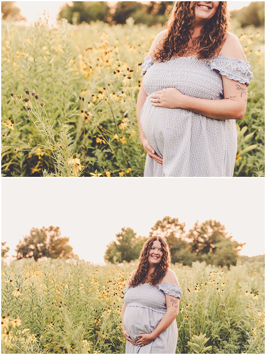 Summer maternity photos at Perry Farm in Bourbonnais with Kankakee & Iroquois County family photographer Kara Evans Photographer.