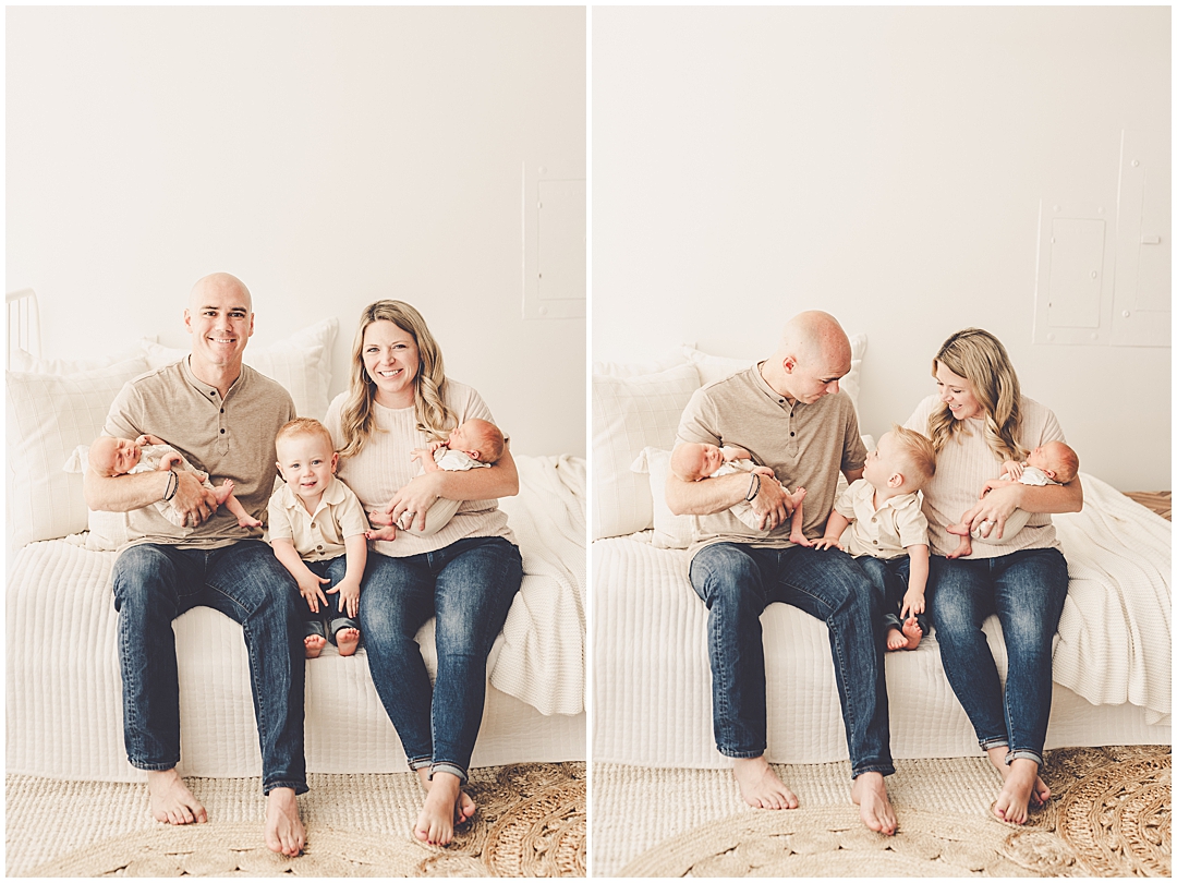Twin newborn photographer in Kankakee with Kankakee & Iroquois County family photographer Kara Evans Photographer.