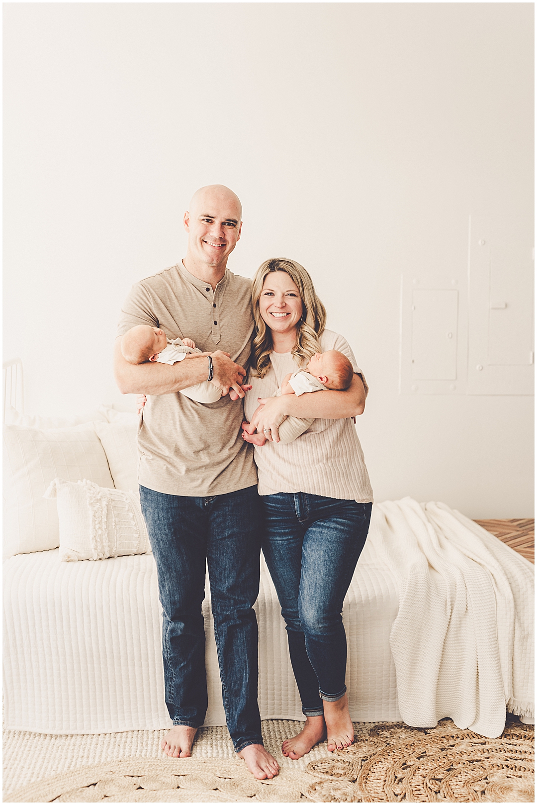 Twin newborn photographer in Kankakee with Kankakee & Iroquois County family photographer Kara Evans Photographer.