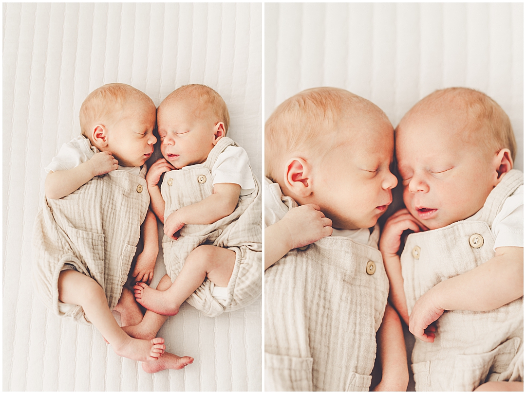 Twin newborn photographer in Kankakee with Kankakee & Iroquois County family photographer Kara Evans Photographer.