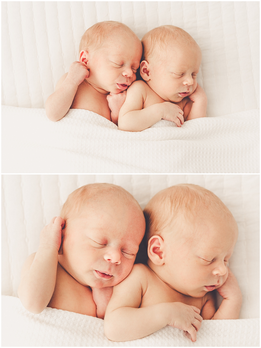 Twin newborn photographer in Kankakee with Kankakee & Iroquois County family photographer Kara Evans Photographer.