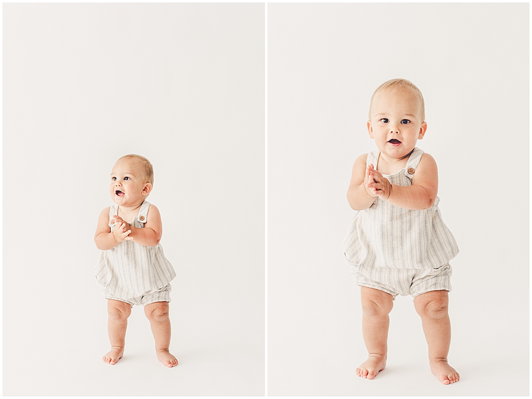 Studio one-year milestone photographer with the Witzman family – Kara Evans Photographer is a family photographer based in Kankakee.