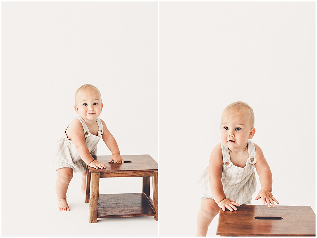 Studio one-year milestone photographer with the Witzman family – Kara Evans Photographer is a family photographer based in Kankakee.