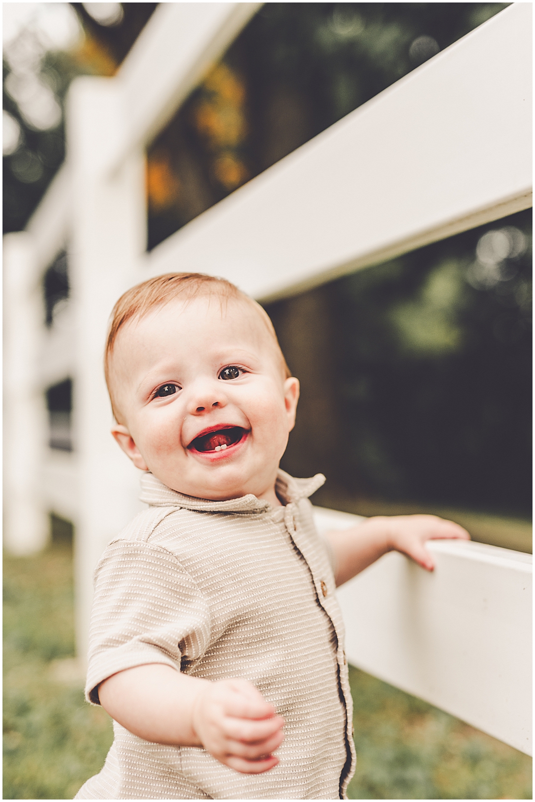 One-year milestone session in Watseka with Kankakee and Iroquois County family photographer Kara Evans Photographer.