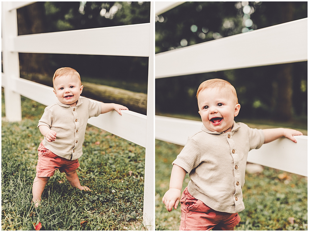 One-year milestone session in Watseka with Kankakee and Iroquois County family photographer Kara Evans Photographer.