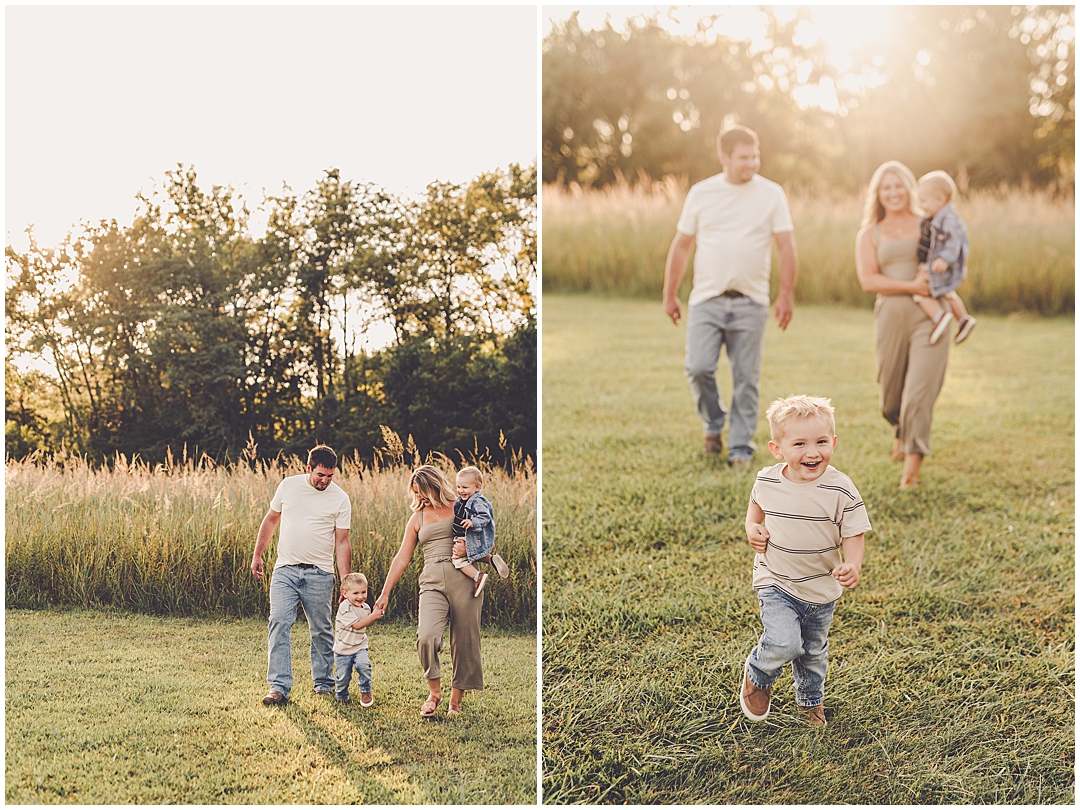Iroquois County sunset family photos with Kara Evans Photographer – a Central Illinois family photographer in Iroquois & Kankakee County.