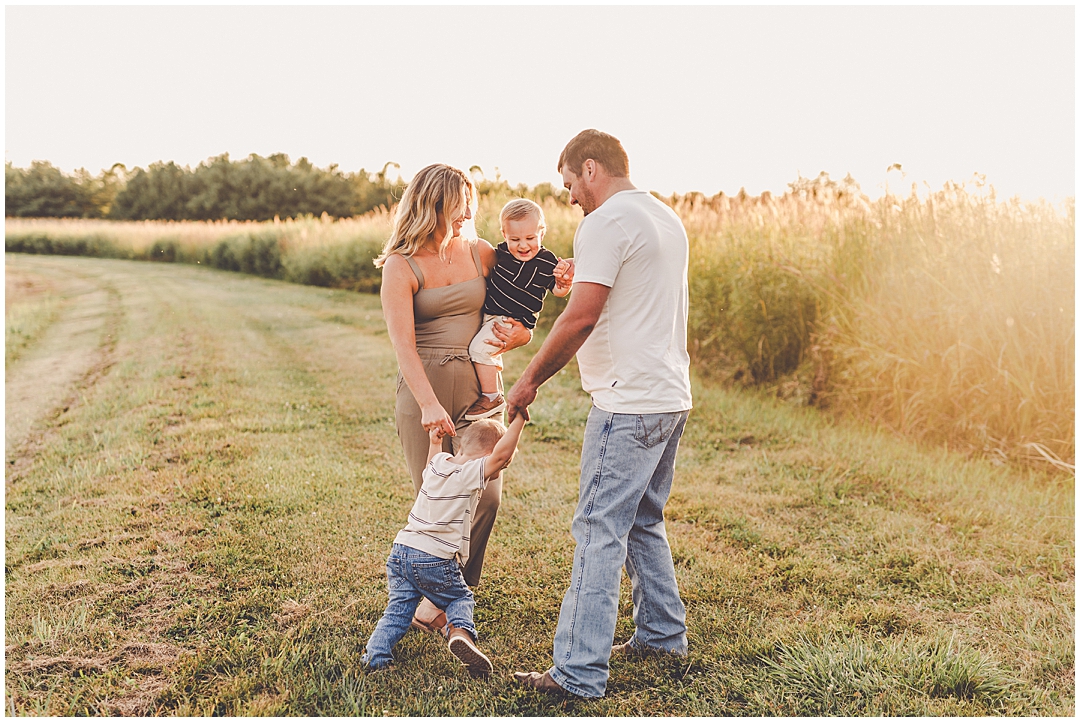 Iroquois County sunset family photos with Kara Evans Photographer – a Central Illinois family photographer in Iroquois & Kankakee County.