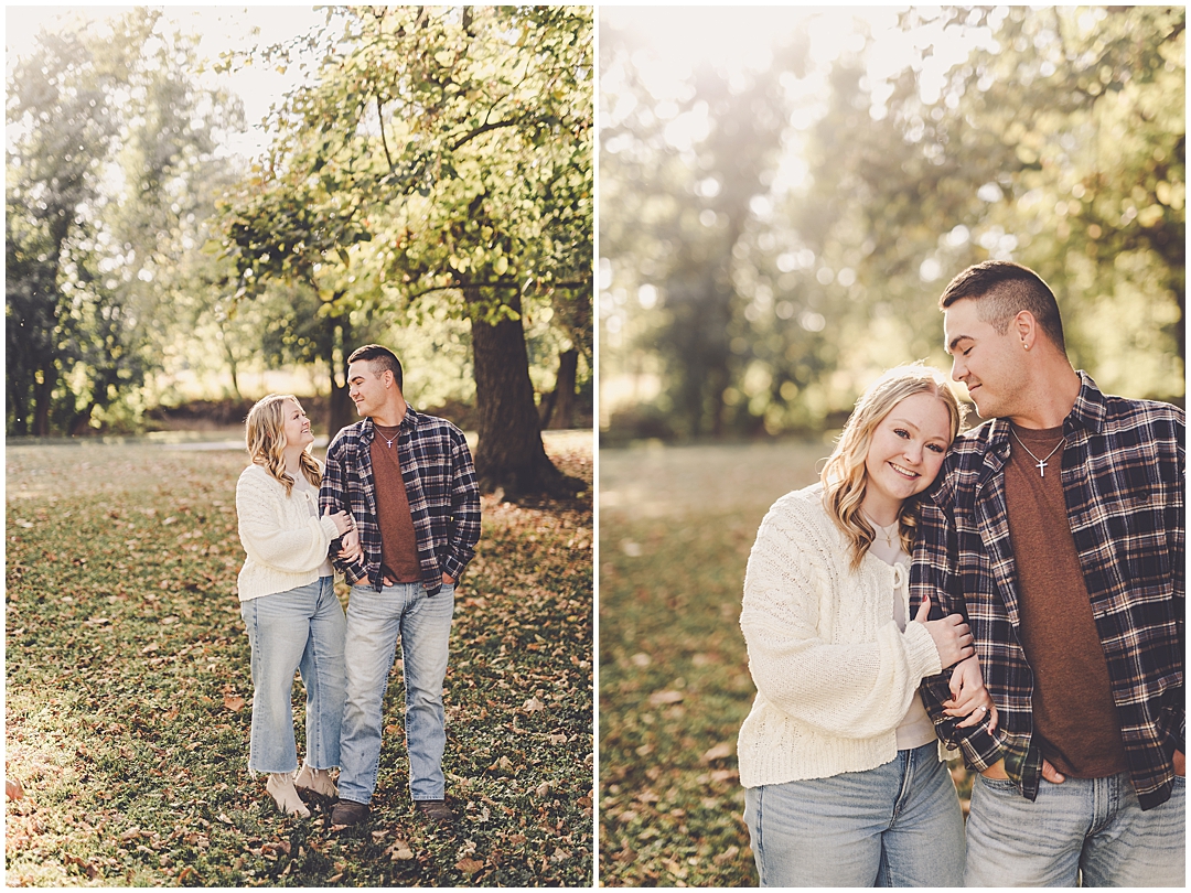 Taylor & Kody's fall Central Illinois engagement photos in Watseka, Illinois with Central Illinois photographer Kara Evans Photographer.