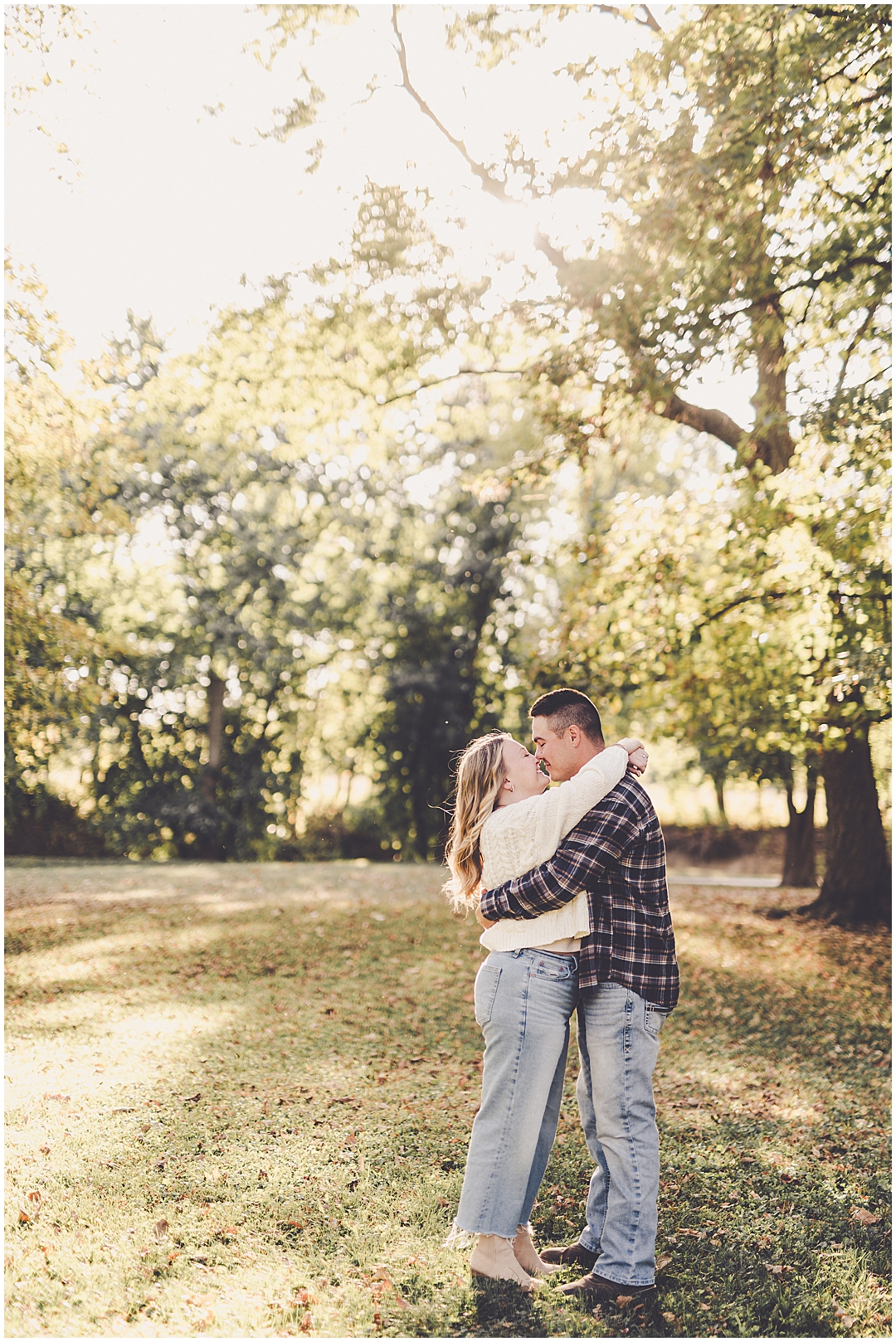 Taylor & Kody's fall Central Illinois engagement photos in Watseka, Illinois with Central Illinois photographer Kara Evans Photographer.
