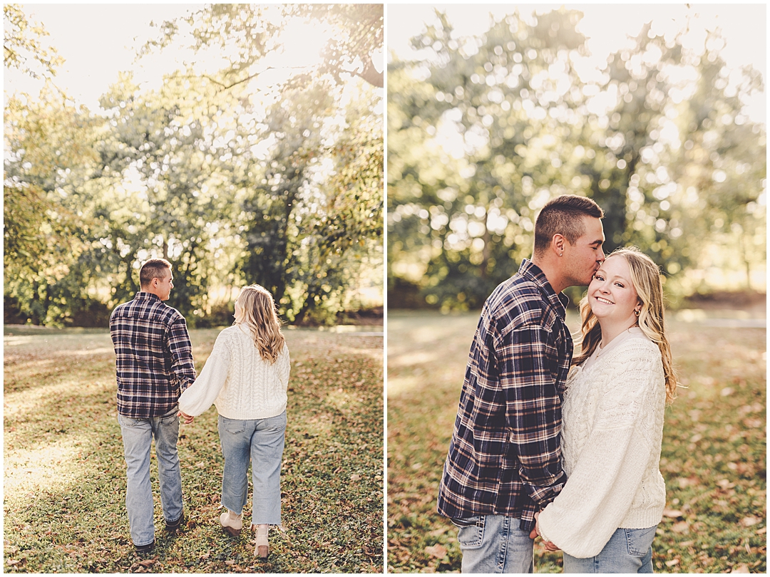 Taylor & Kody's fall Central Illinois engagement photos in Watseka, Illinois with Central Illinois photographer Kara Evans Photographer.