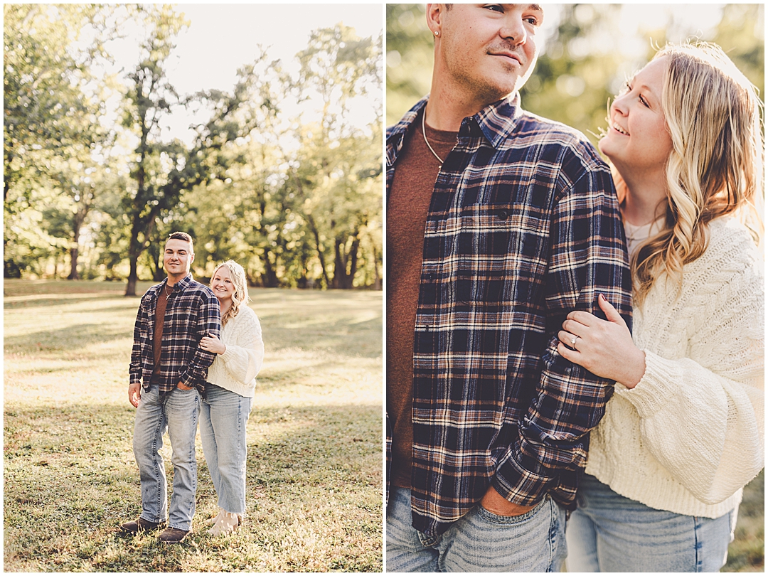 Taylor & Kody's fall Central Illinois engagement photos in Watseka, Illinois with Central Illinois photographer Kara Evans Photographer.