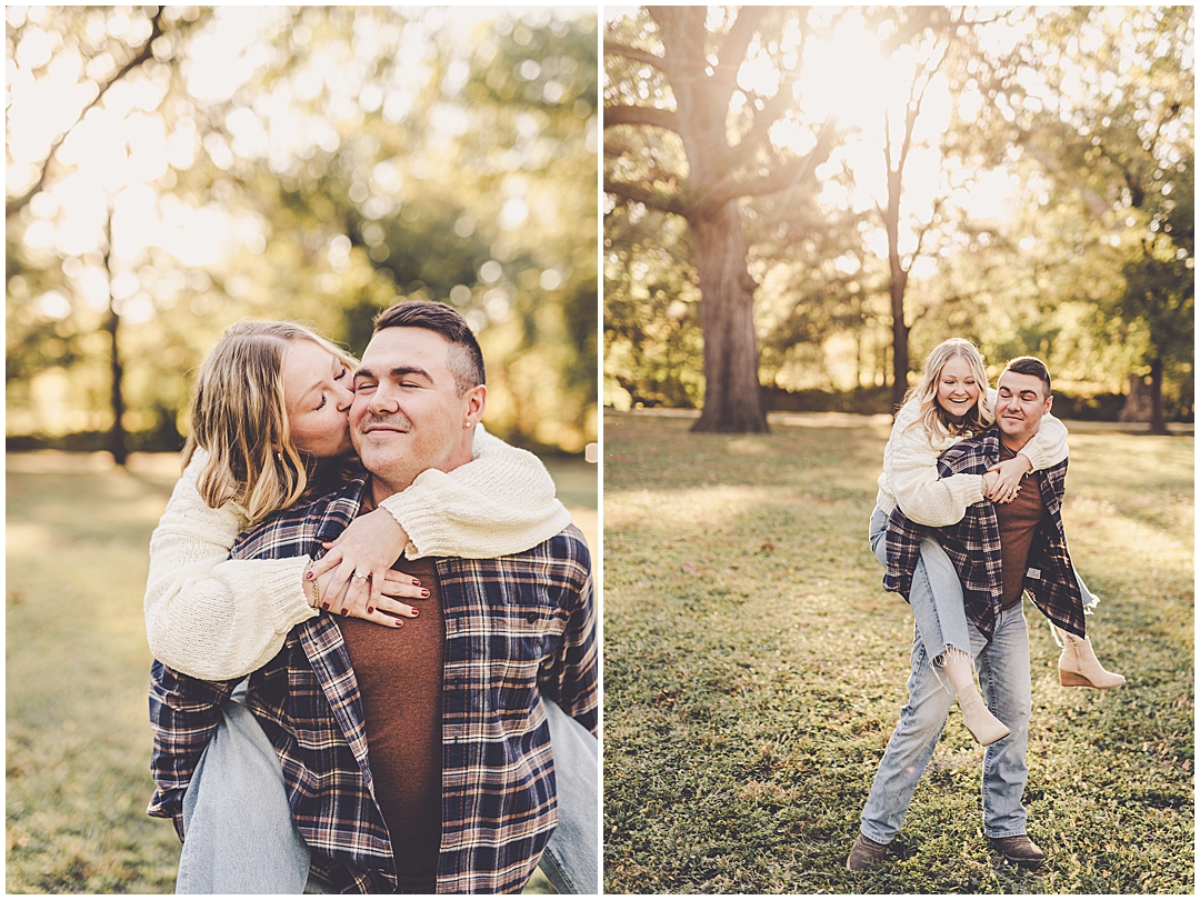 Taylor & Kody's fall Central Illinois engagement photos in Watseka, Illinois with Central Illinois photographer Kara Evans Photographer.