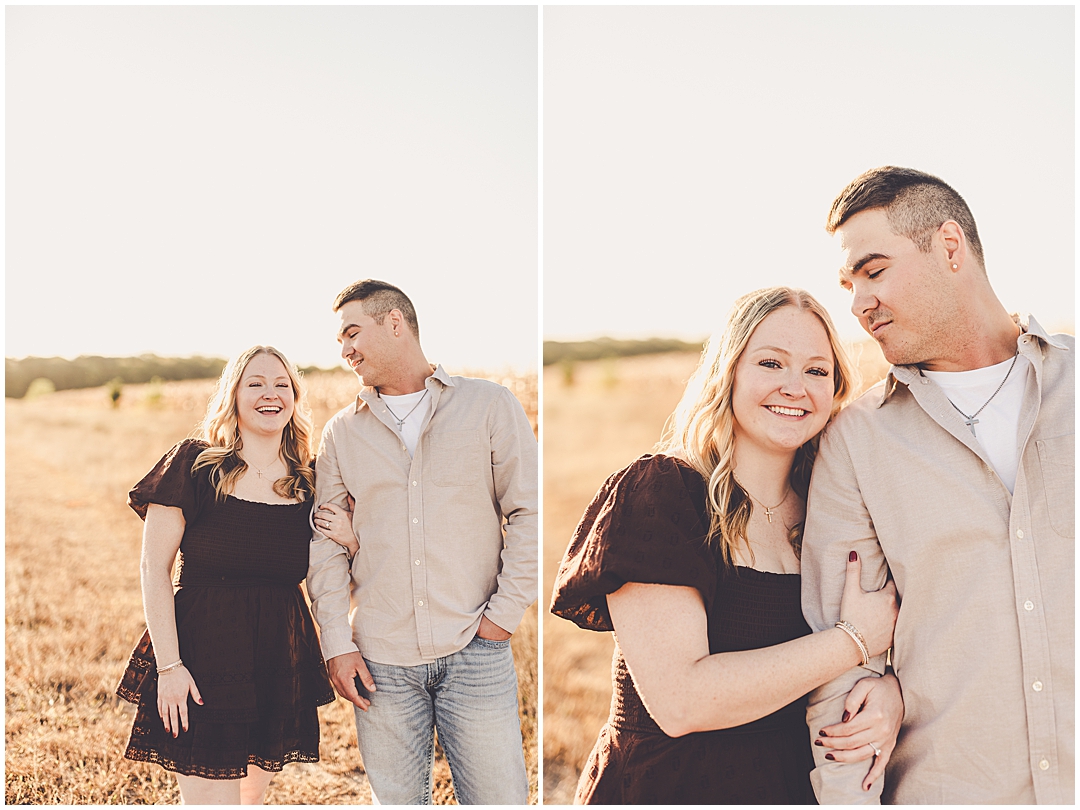Taylor & Kody's fall Central Illinois engagement photos in Watseka, Illinois with Central Illinois photographer Kara Evans Photographer.