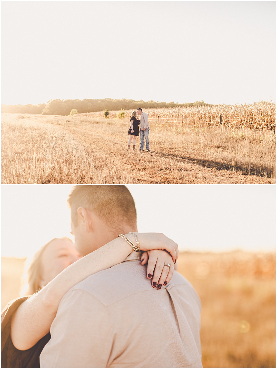 Taylor & Kody's fall Central Illinois engagement photos in Watseka, Illinois with Central Illinois photographer Kara Evans Photographer.